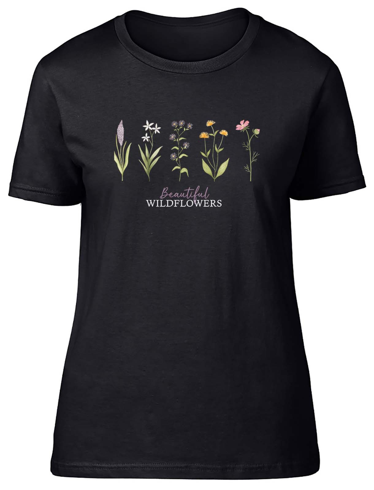 Beautiful Wildflowers Womens T-Shirt Floral Summer Season Ladies Gift Tee