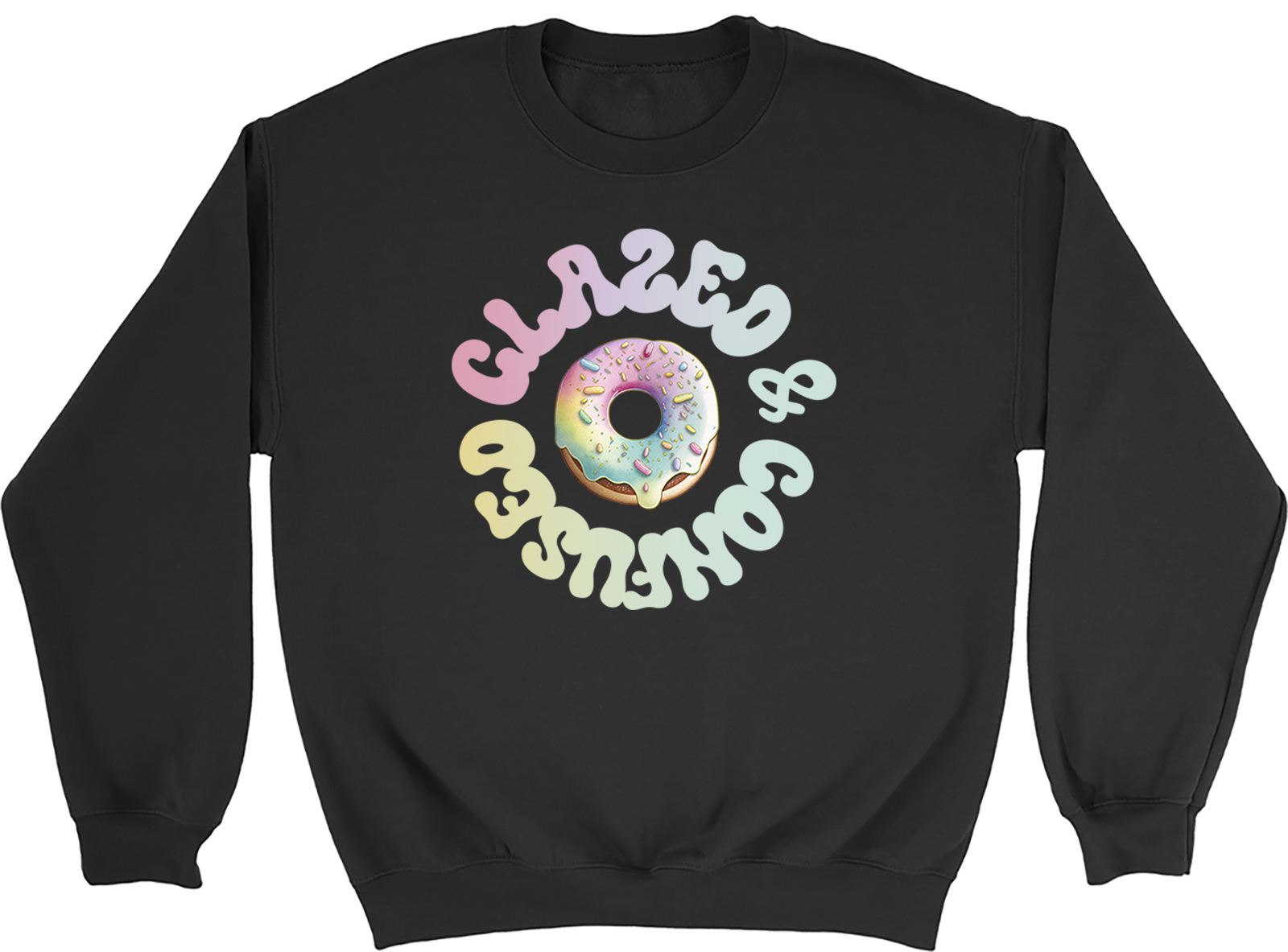 Funny Donuts Sweatshirt Mens Womens Glazed and Confused Gift Jumper