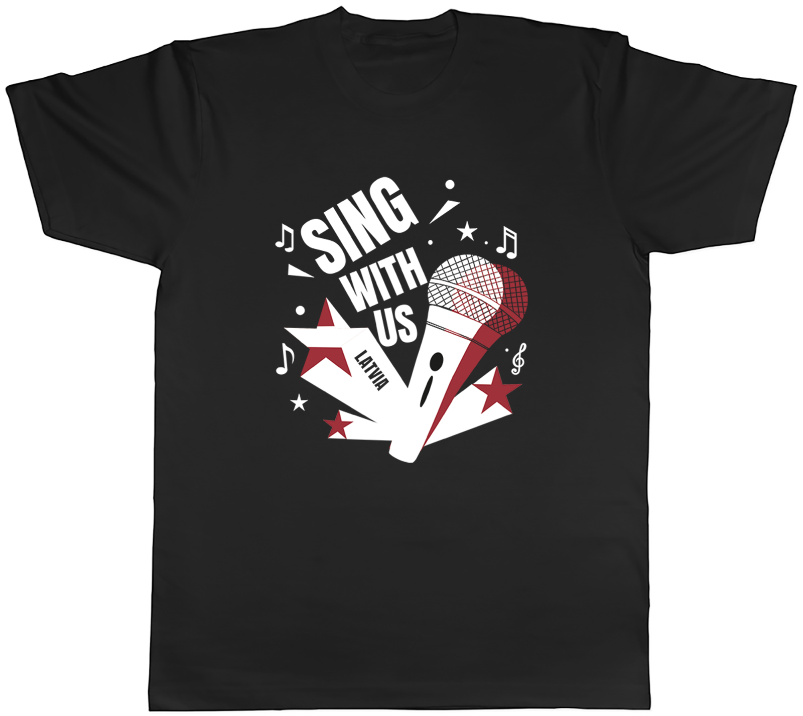 Latvia Music Mens T-Shirt Sing with us Unisex Tee Gift
