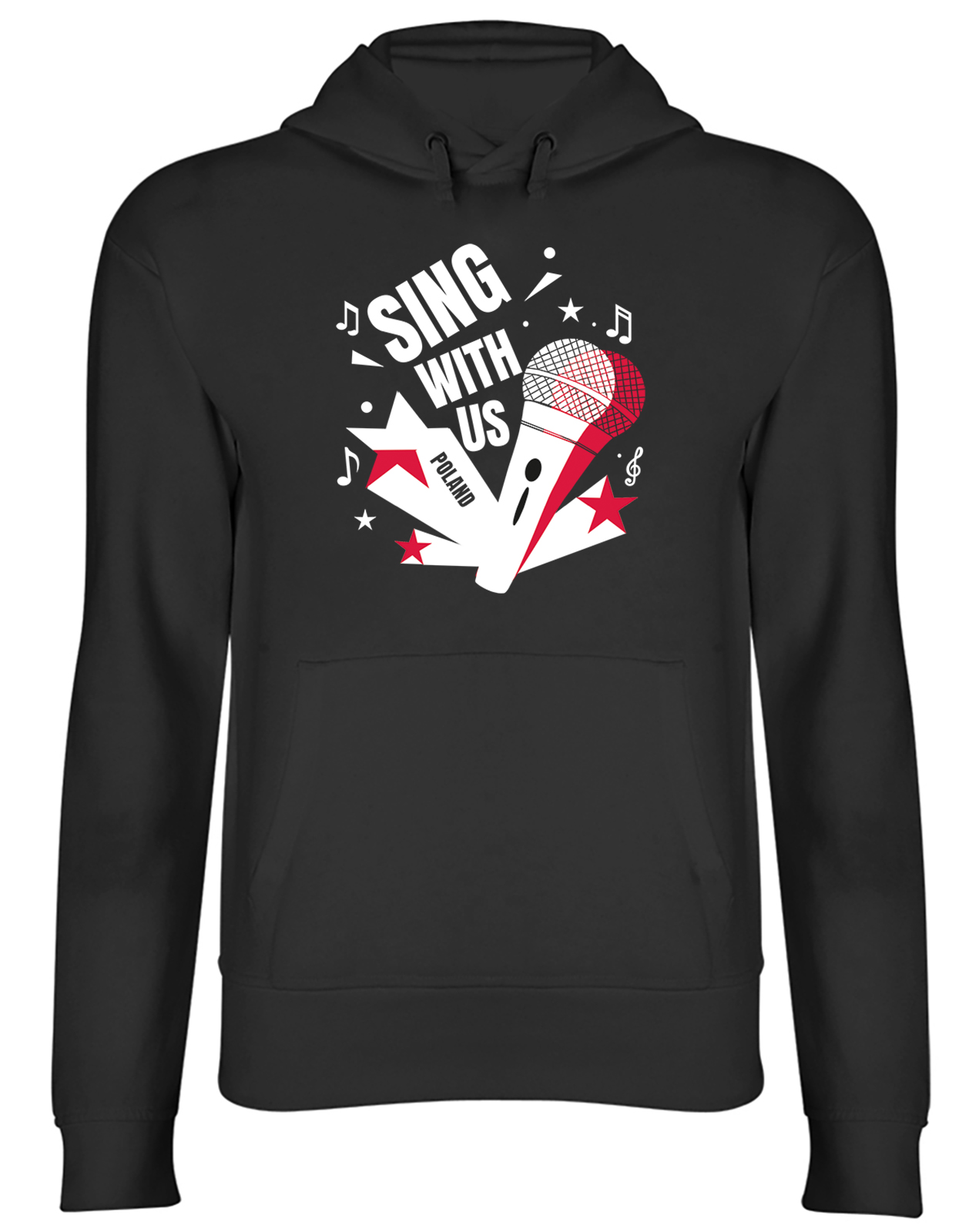 Poland Music Sing with us Note karaoke Hoodie Mens Womens Hooded Top