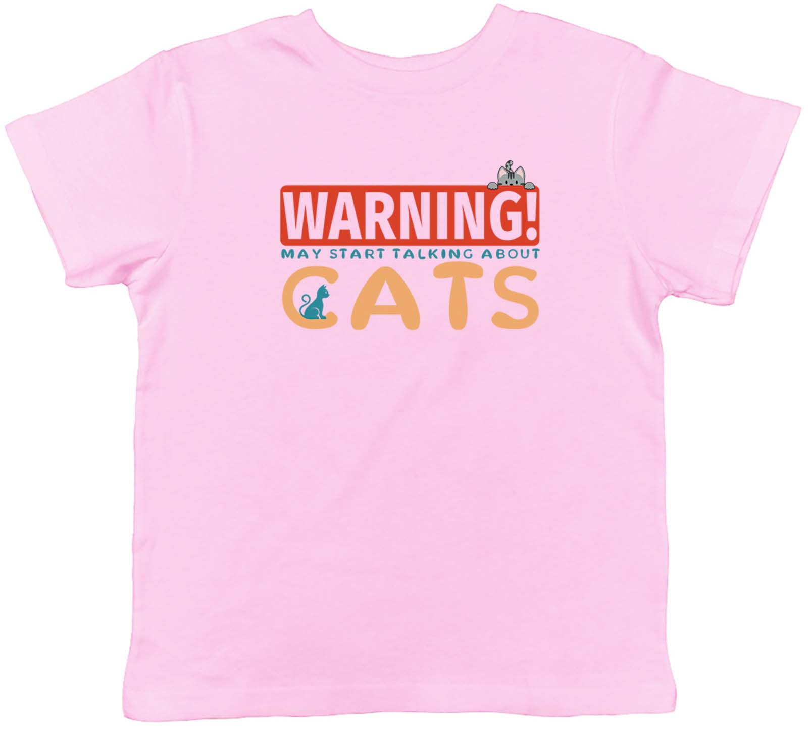 Warning Cats Kids T-Shirt Cat Lover Kitten Jungle Wildlife Childrens Boys Girls
