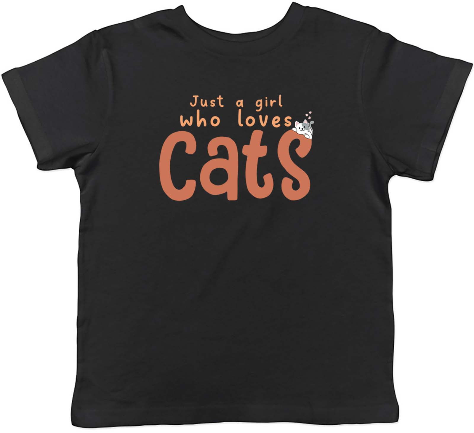 Girl Who Loves Cats Kids T-Shirt Kitten Neko Feline Childrens Boys Girls Gift