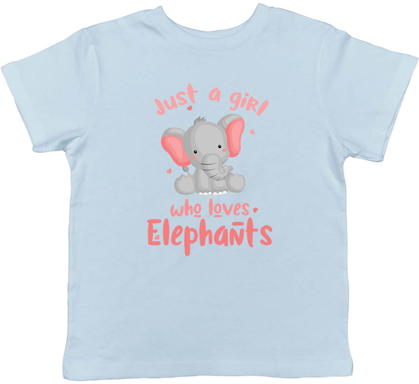 Girl Who Loves Elephants Kids T-Shirt Jungle Wildlife Safari Childrens Boys Girl
