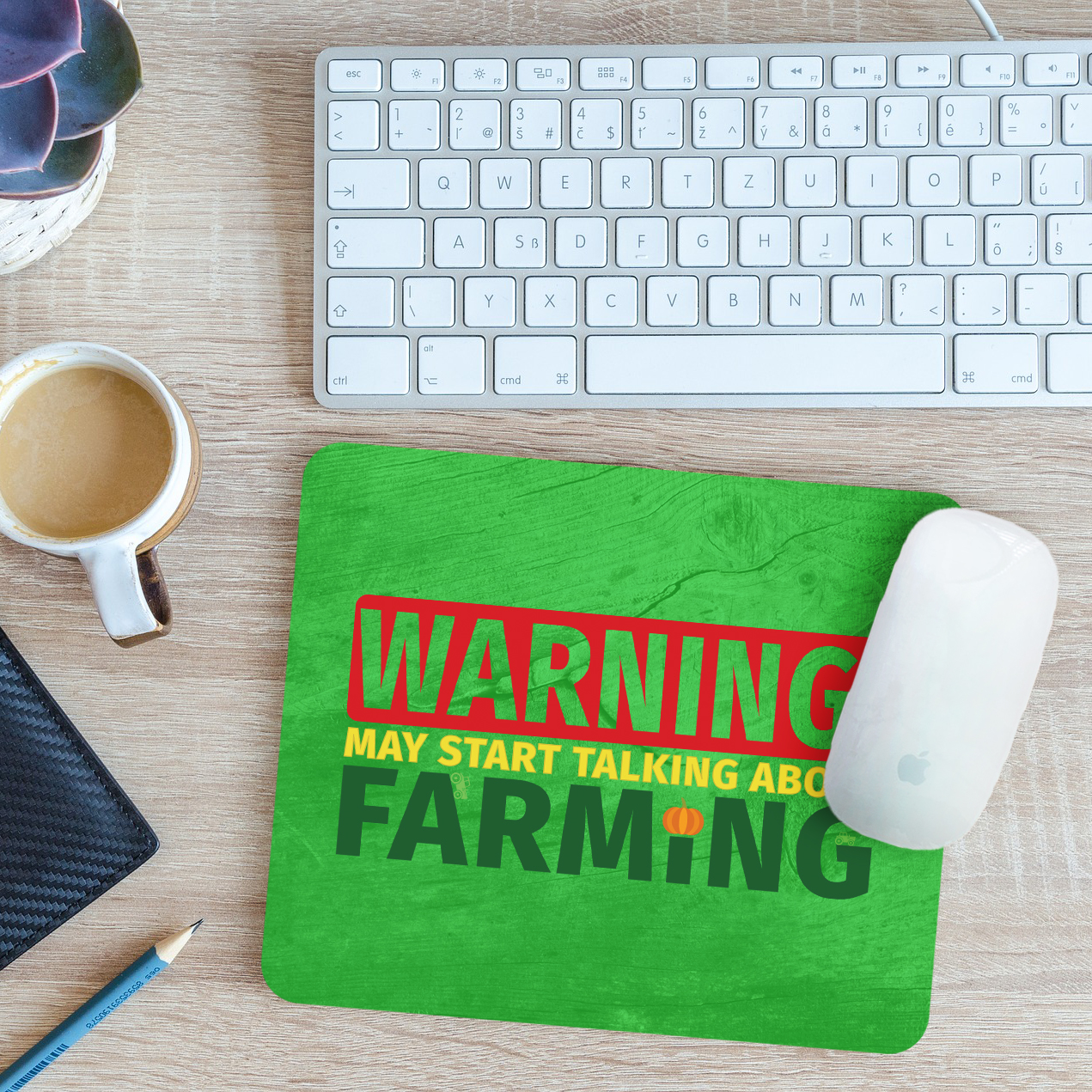 Warning Farming Mouse Mat Pad Farm Farmer Agriculture Harvest Gift 24cm x 19cm