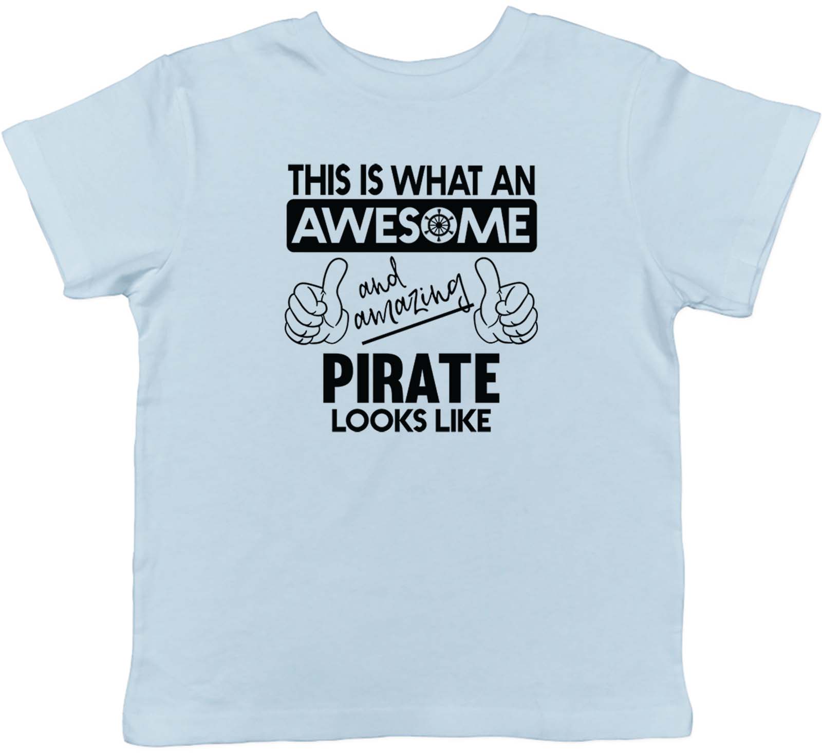 Awesome & Amazing Pirate Kids T-Shirt Jolly Roger Childrens Boys Girls Gift - Picture 7 of 8