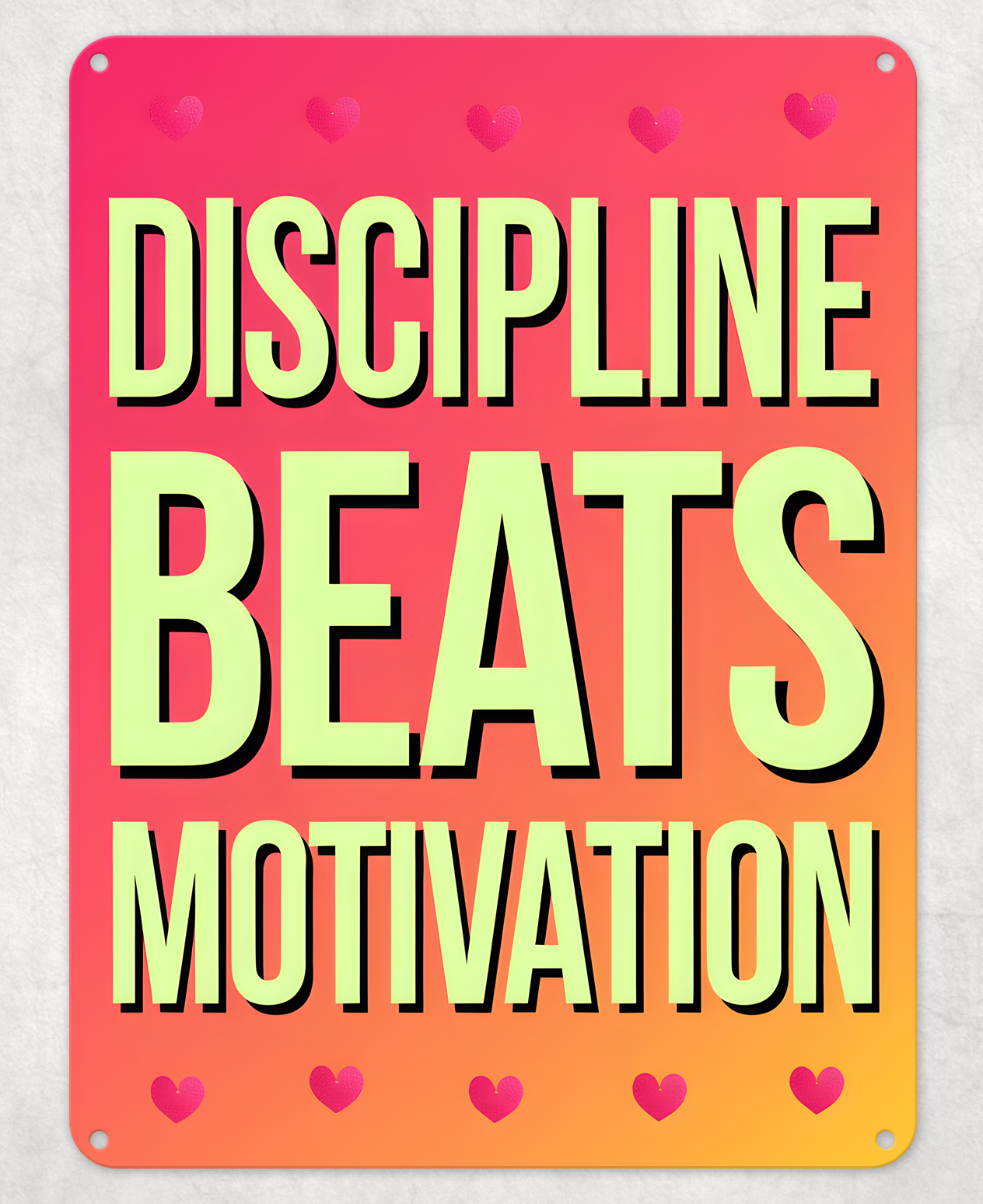 Discipline Beat Motivation Metal Poster Wall Tin Sign School Teacher Gift Plaque