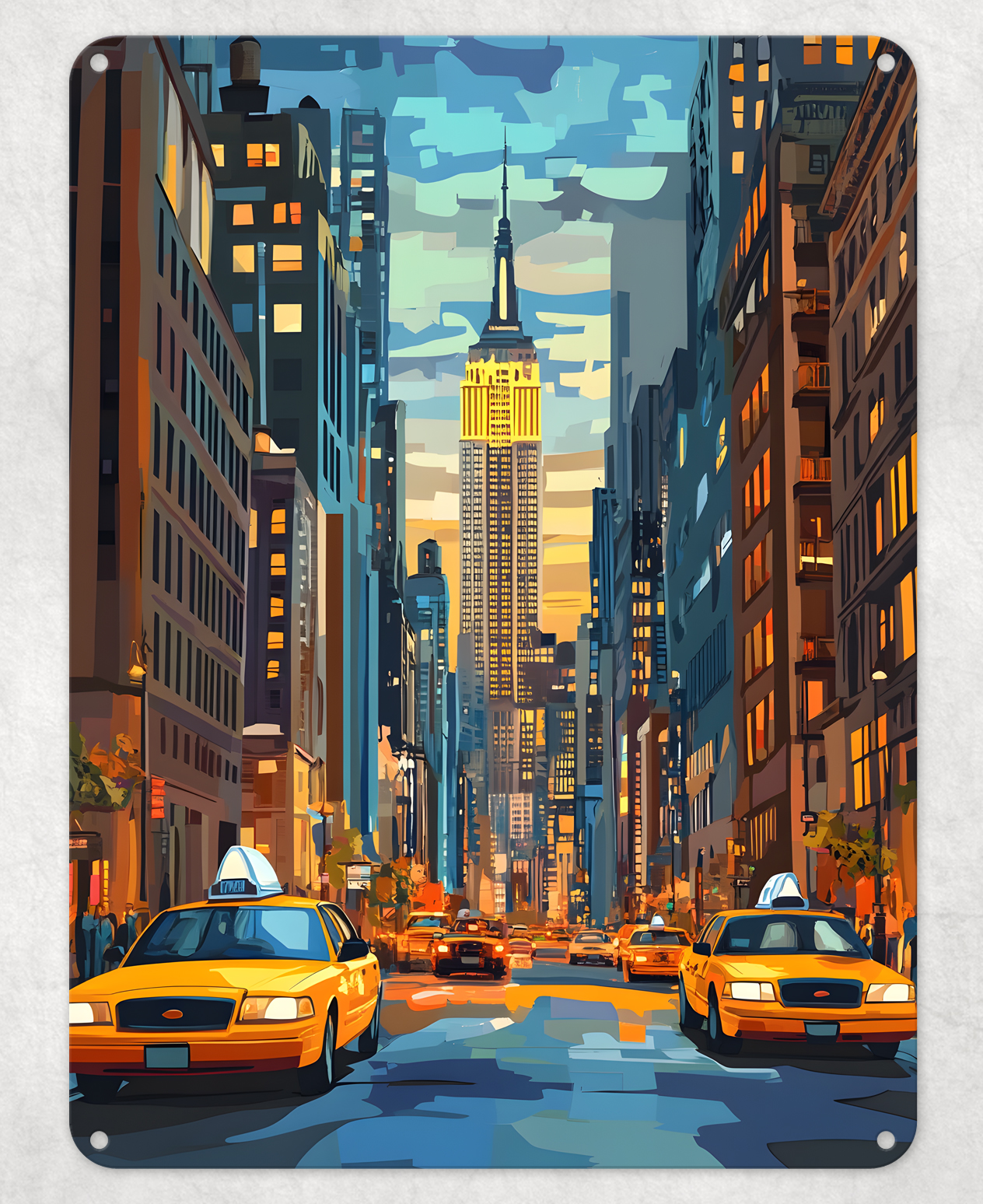 New York Scene USA America Metal Poster Wall Tin Sign Man Cave Shed Home Plaque