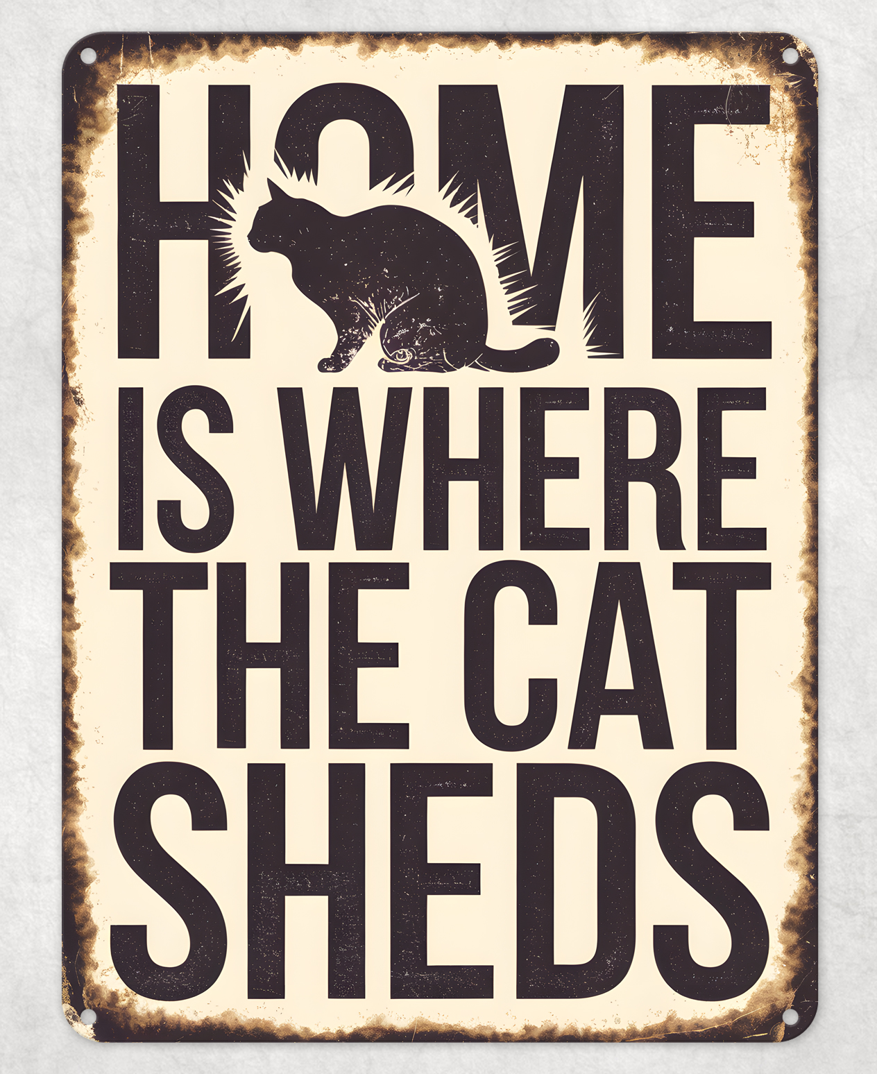 Home is Where the Cat Sheds Metal Poster Wall Tin Sign Man Cave Shed Home Plaque